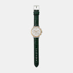 Maren Women Quartz White Dial Chronograph Leather Watch MK7498