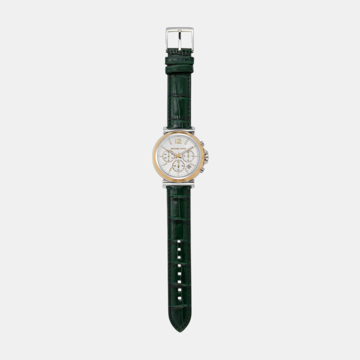 Maren Women Quartz White Dial Chronograph Leather Watch MK7498
