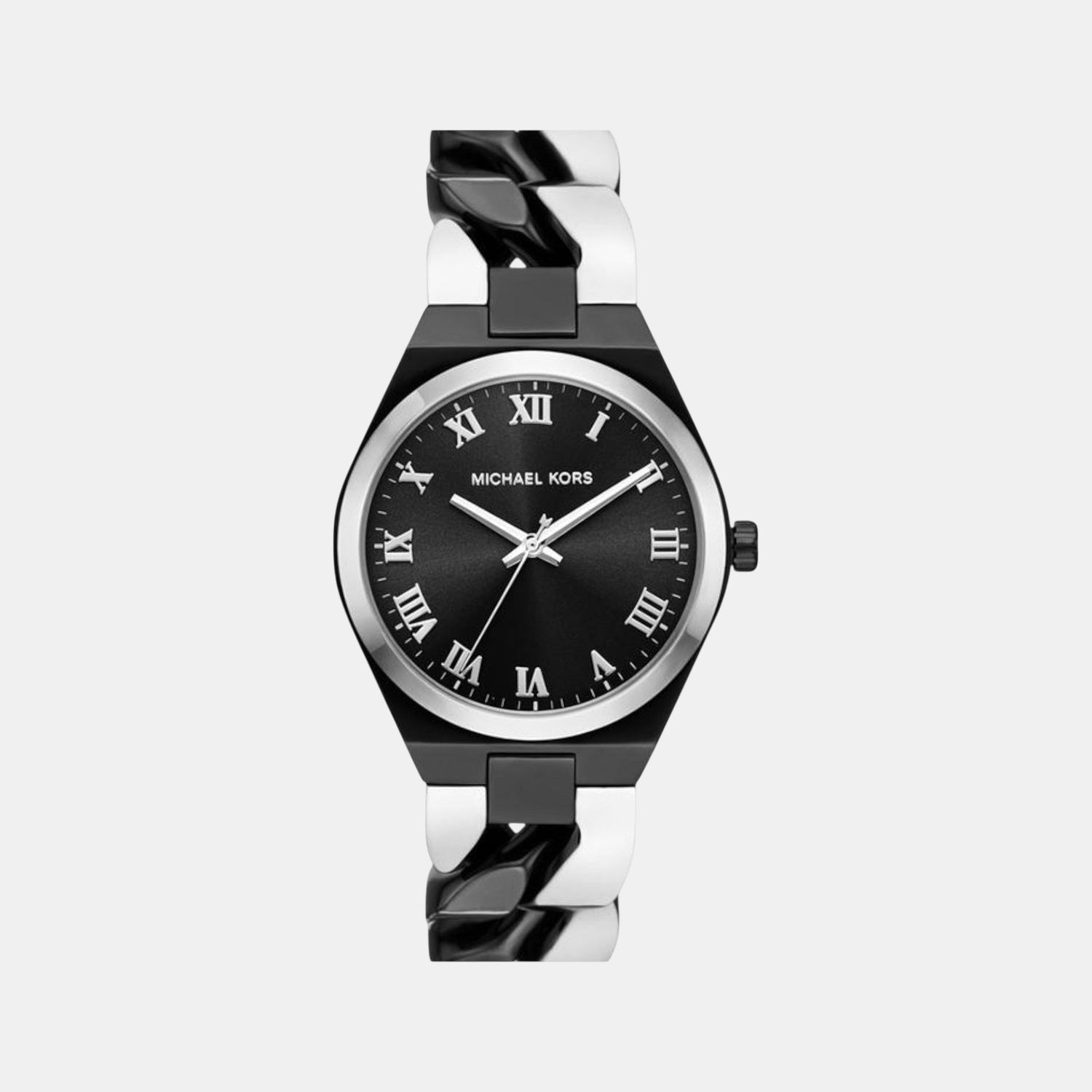 Lennox Women Quartz Black Dial Analog Stainless Steel Watch MK7502