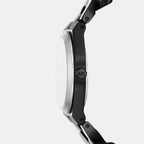 Lennox Women Quartz Black Dial Analog Stainless Steel Watch MK7502
