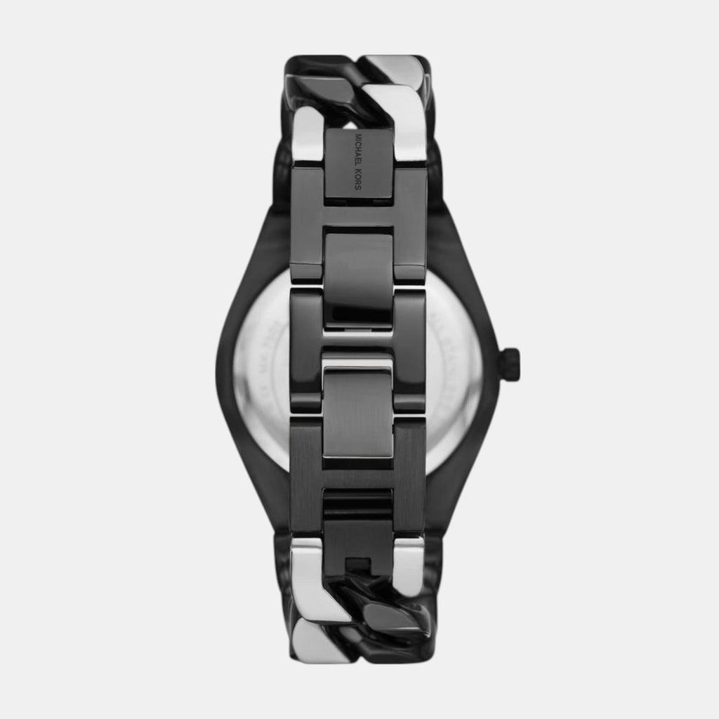Lennox Women Quartz Black Dial Analog Stainless Steel Watch MK7502
