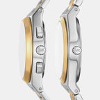 Lennox Couple Quartz Gold Dial Analog Stainless Steel Watch MK7503SET