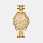 Brynn Women Quartz Gold Dial Chronograph Stainless Steel Watch MK7504