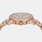 Brynn Women Quartz Rose Gold Dial Chronograph Stainless Steel Watch MK7505