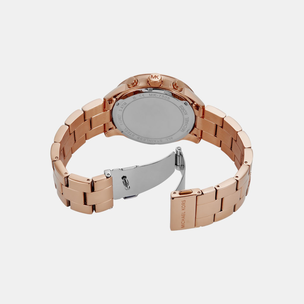 Brynn Women Quartz Rose Gold Dial Chronograph Stainless Steel Watch MK7505