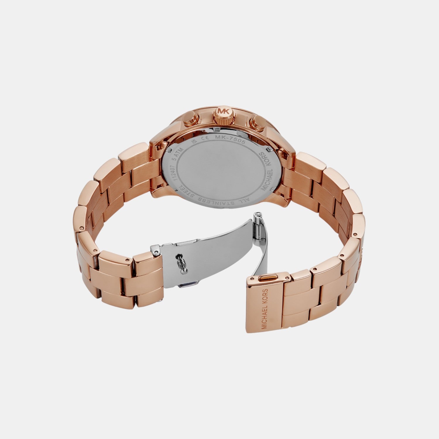 Brynn Women Quartz Rose Gold Dial Chronograph Stainless Steel Watch MK7505