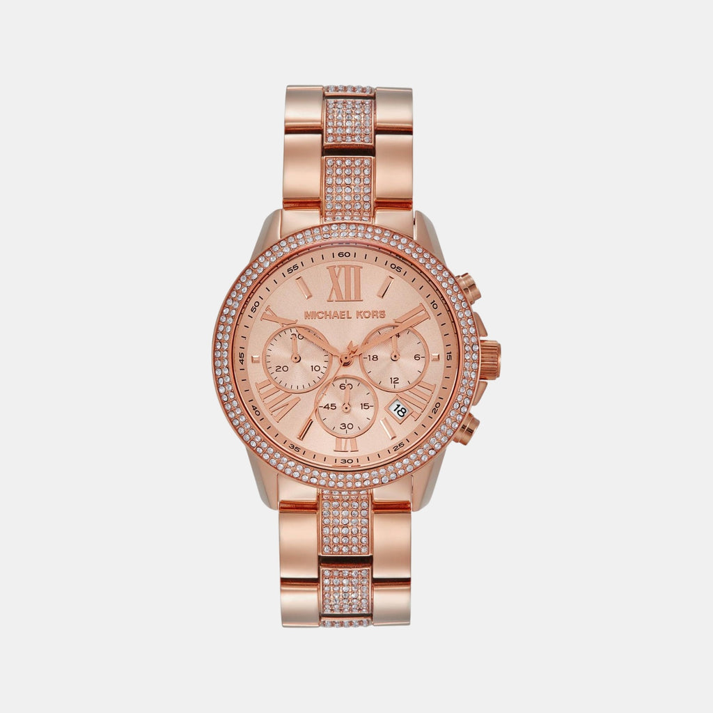 Brynn Women Quartz Rose Gold Dial Chronograph Stainless Steel Watch MK7505