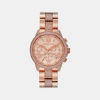 Brynn Women Quartz Rose Gold Dial Chronograph Stainless Steel Watch MK7505