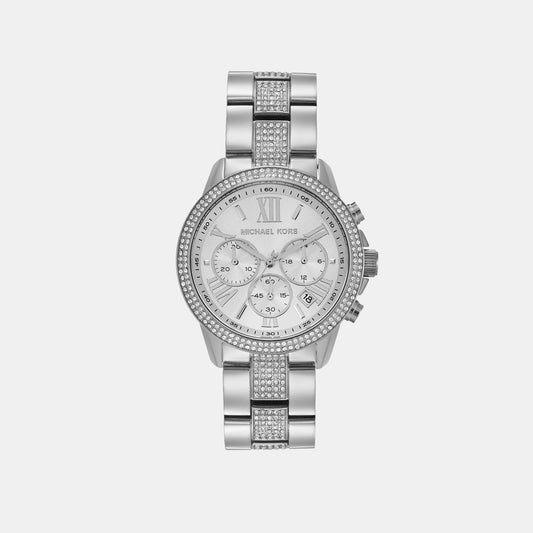 Brynn Women Quartz Silver Dial Chronograph Stainless Steel Watch MK7506