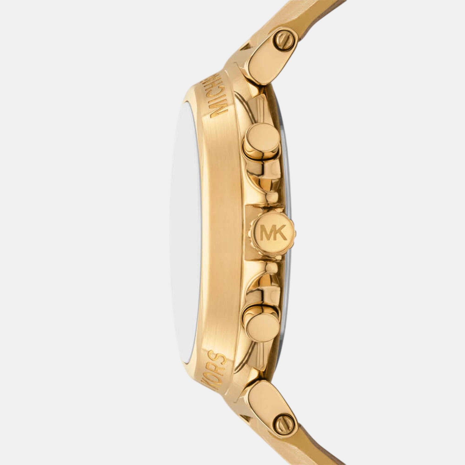 Maren Women Quartz Gold Dial Chronograph Leather Watch MK7508