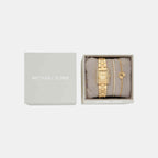 Emery Women Quartz Gold Dial Analog Stainless Steel Watch MK7510SET