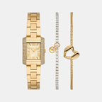 Emery Women Quartz Gold Dial Analog Stainless Steel Watch MK7510SET