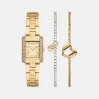 Emery Women Quartz Gold Dial Analog Stainless Steel Watch MK7510SET