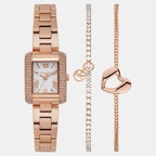 Emery Women Quartz White Dial Analog Stainless Steel Watch MK7512SET