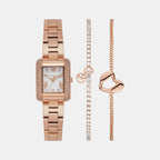 Emery Women Quartz White Dial Analog Stainless Steel Watch MK7512SET