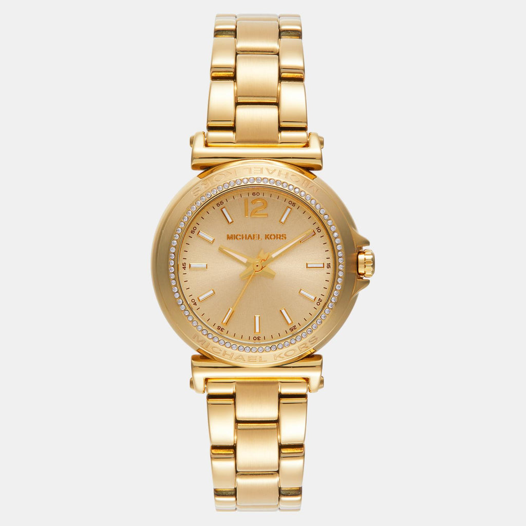 Maren Women Quartz Gold Dial Analog Stainless Steel Watch MK7516