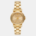 Maren Women Quartz Gold Dial Analog Stainless Steel Watch MK7516