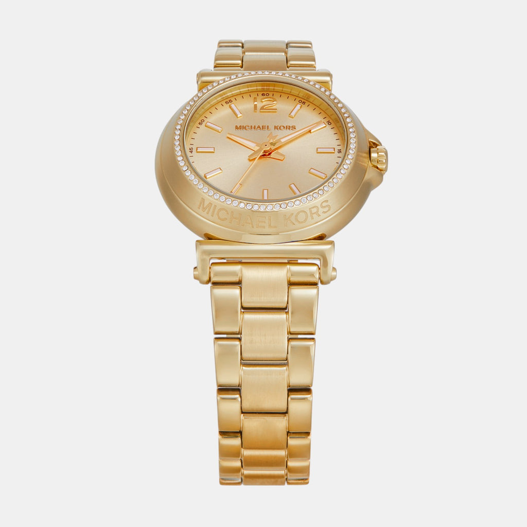 Maren Women Quartz Gold Dial Analog Stainless Steel Watch MK7516