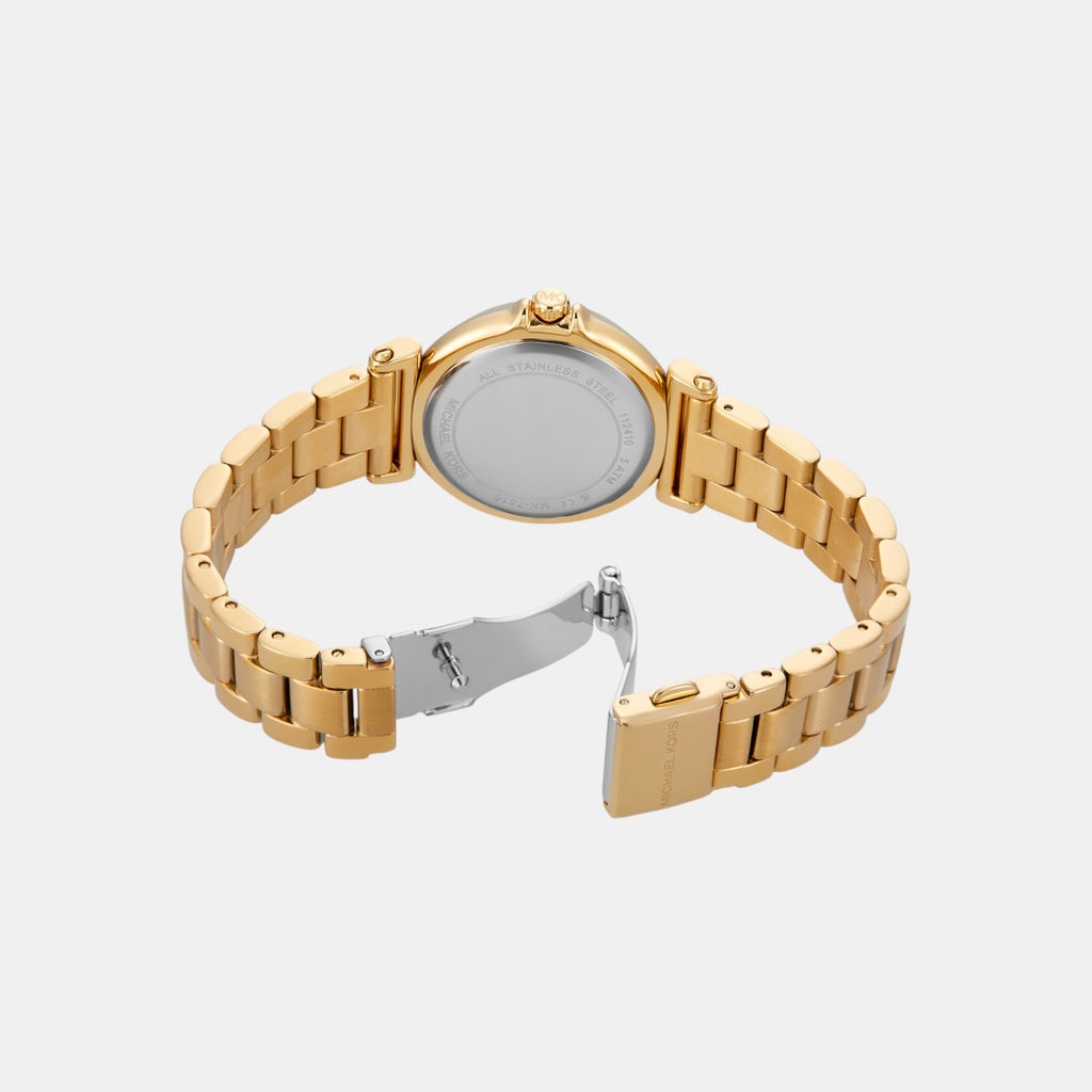 Maren Women Quartz Gold Dial Analog Stainless Steel Watch MK7516