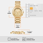 Gramercy Women Quartz Gold Dial Chronograph Stainless Steel Watch MK7520