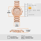 Gramercy Women Quartz Rose Gold Dial Chronograph Stainless Steel Watch MK7521