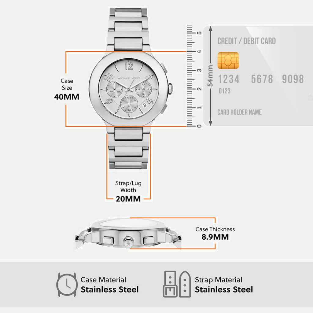 Gramercy Women Quartz Silver Dial Chronograph Stainless Steel Watch MK7522