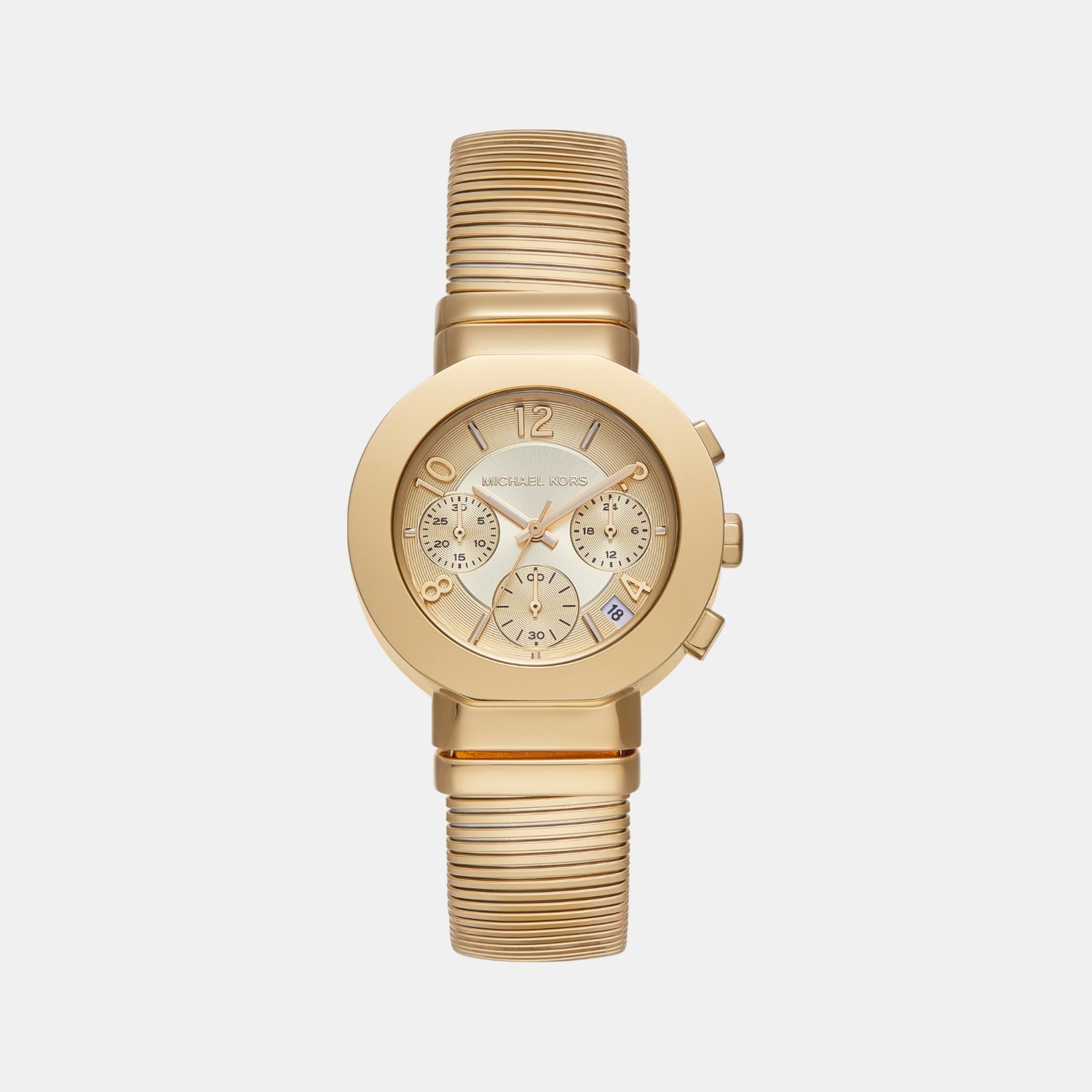 Gramercy Women Quartz Gold Dial Chronograph Stainless Steel Watch MK7525