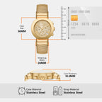 Gramercy Women Quartz Gold Dial Chronograph Stainless Steel Watch MK7525