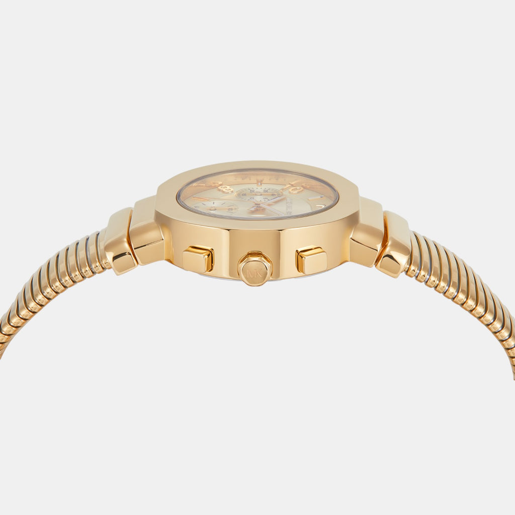 Gramercy Women Quartz Gold Dial Chronograph Stainless Steel Watch MK7525