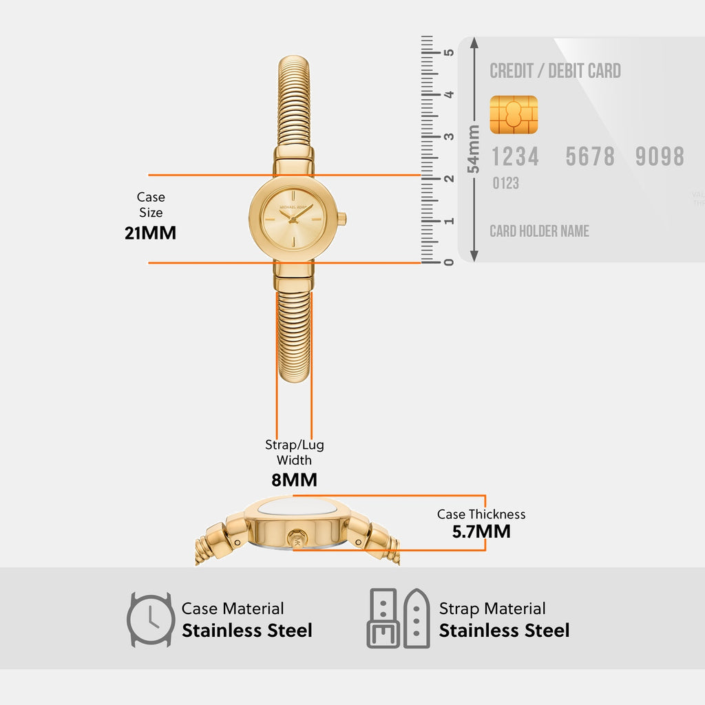 Gramercy Women Quartz Gold Dial Analog Stainless Steel Watch MK7527