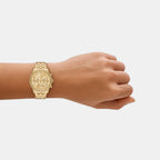 Bryant Women Quartz Gold Dial Analog Stainless Steel Watch MK7530