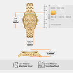 Bryant Women Quartz Gold Dial Analog Stainless Steel Watch MK7530