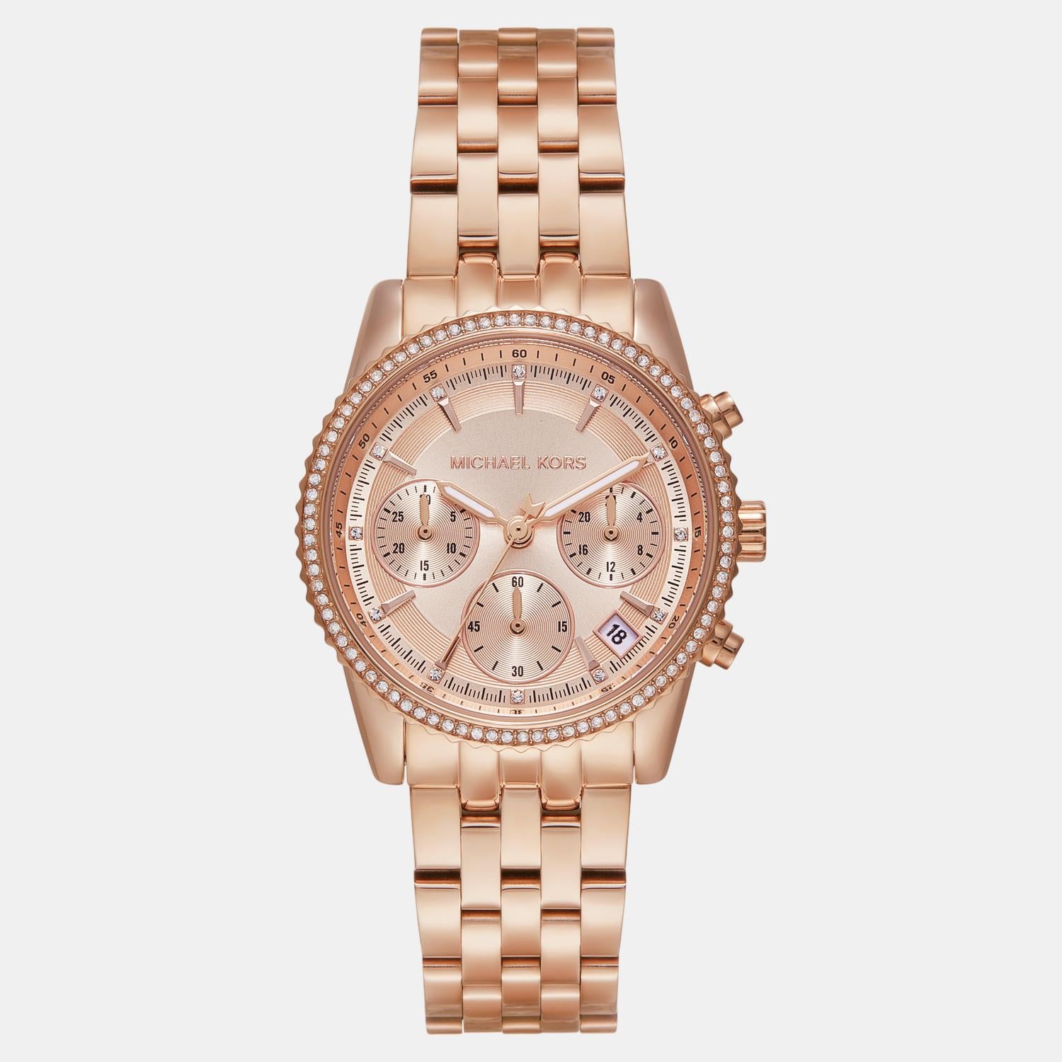 Bryant Women Quartz Rose Gold Dial Chronograph Stainless Steel Watch MK7531