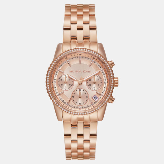 Bryant Women Quartz Rose Gold Dial Chronograph Stainless Steel Watch MK7531