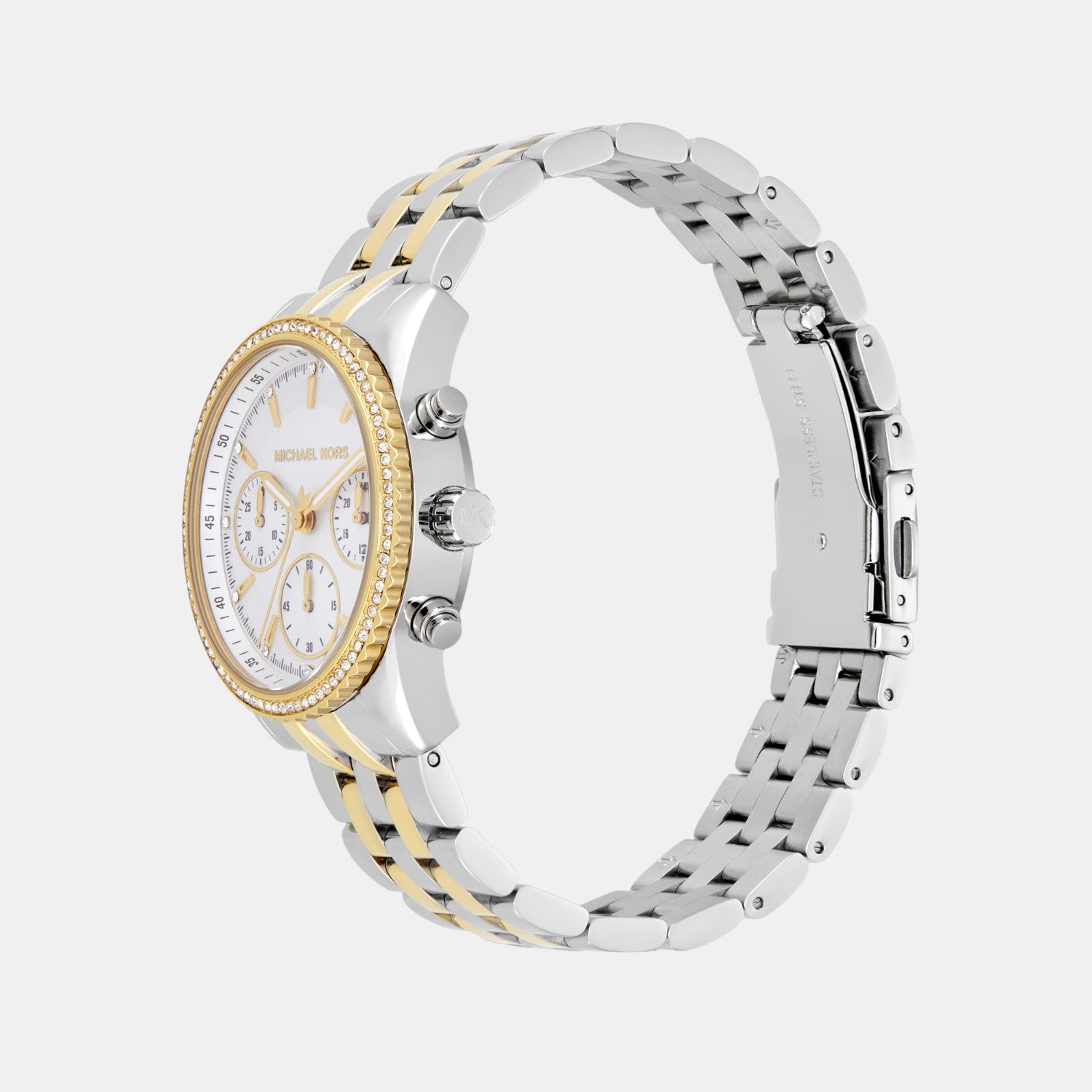 Bryant Women Quartz White Dial Chronograph Stainless Steel Watch MK7532