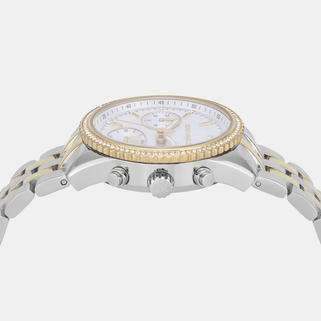 Bryant Women Quartz White Dial Chronograph Stainless Steel Watch MK7532