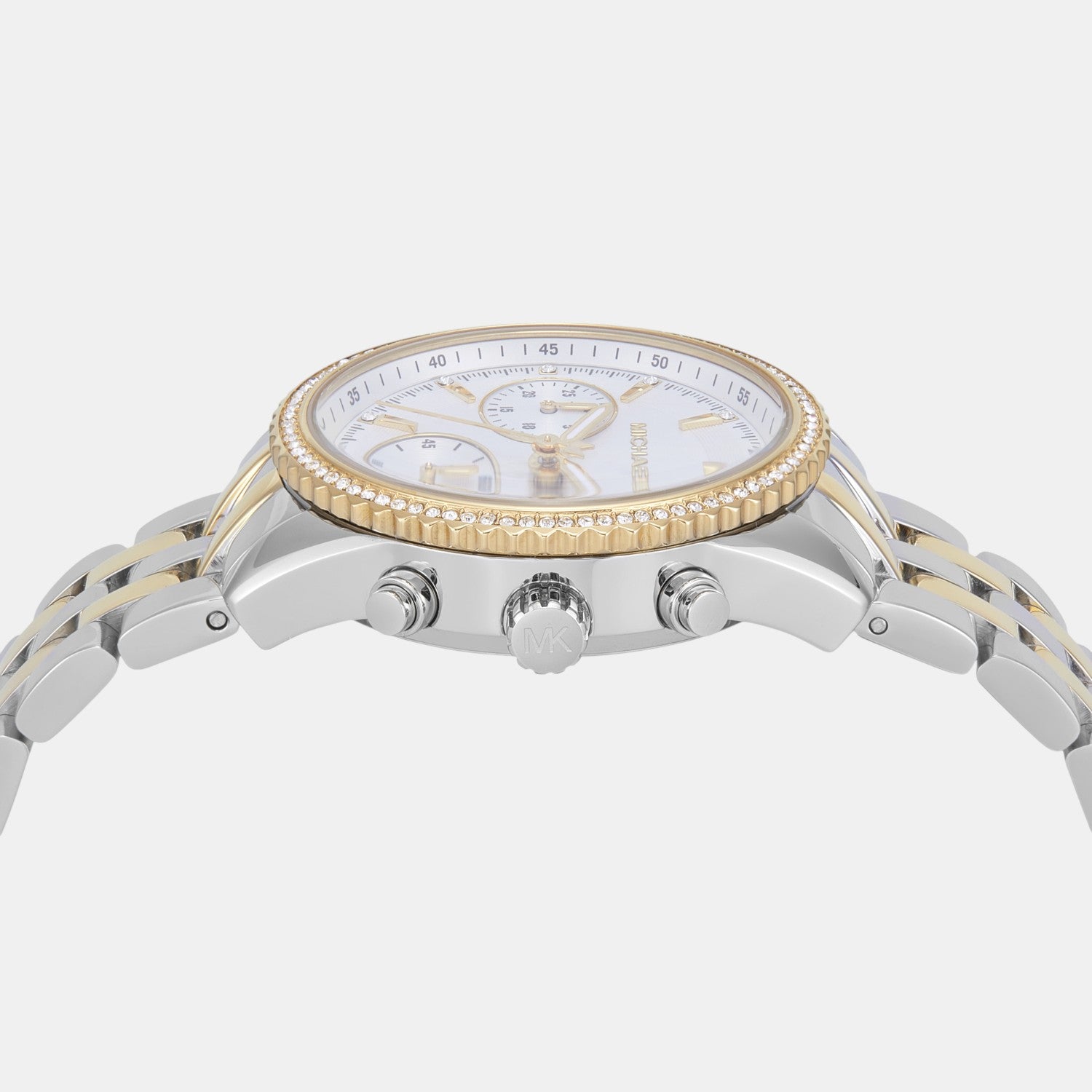 Bryant Women Quartz White Dial Chronograph Stainless Steel Watch MK7532