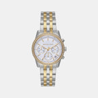 Bryant Women Quartz White Dial Chronograph Stainless Steel Watch MK7532