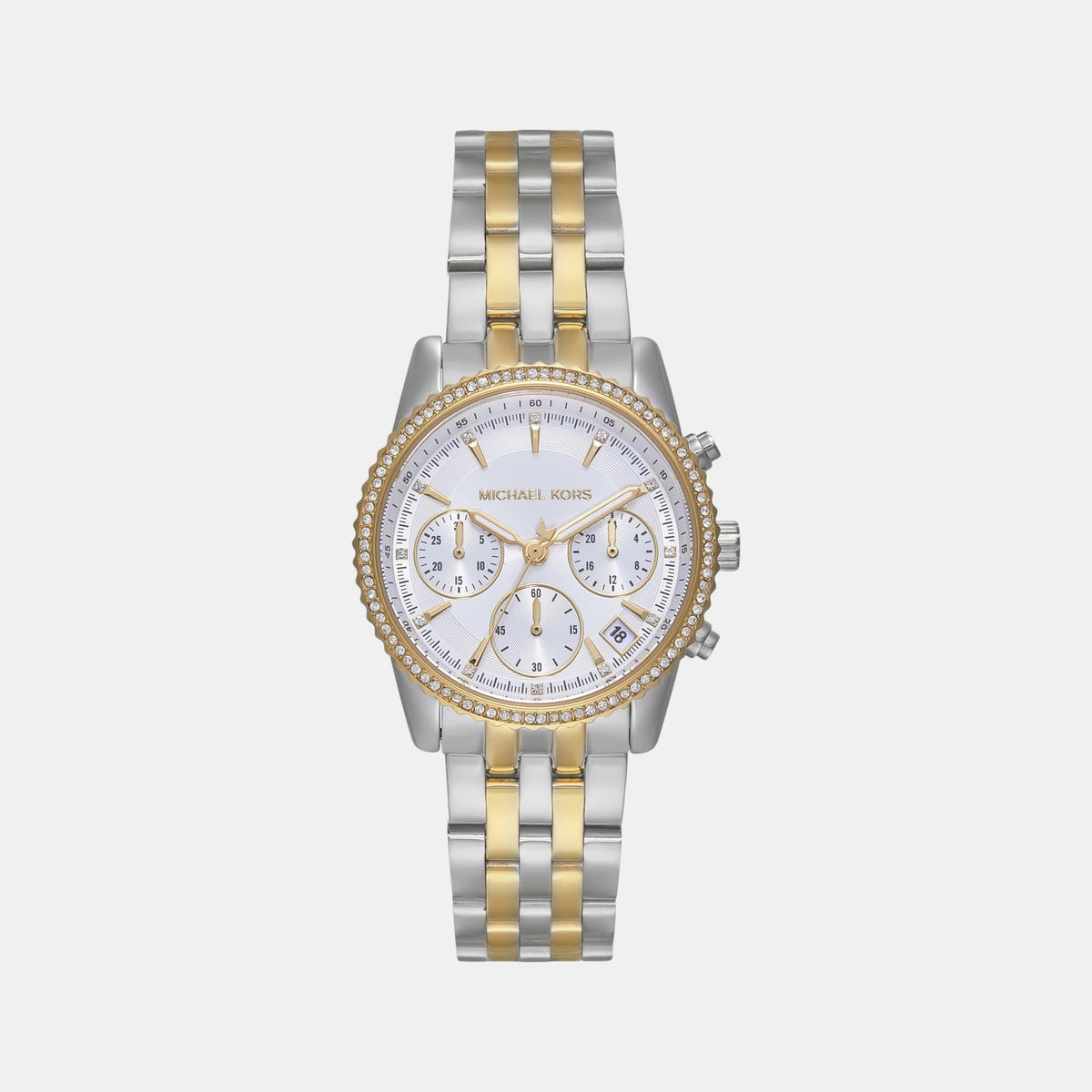 Bryant Women Quartz White Dial Chronograph Stainless Steel Watch MK7532