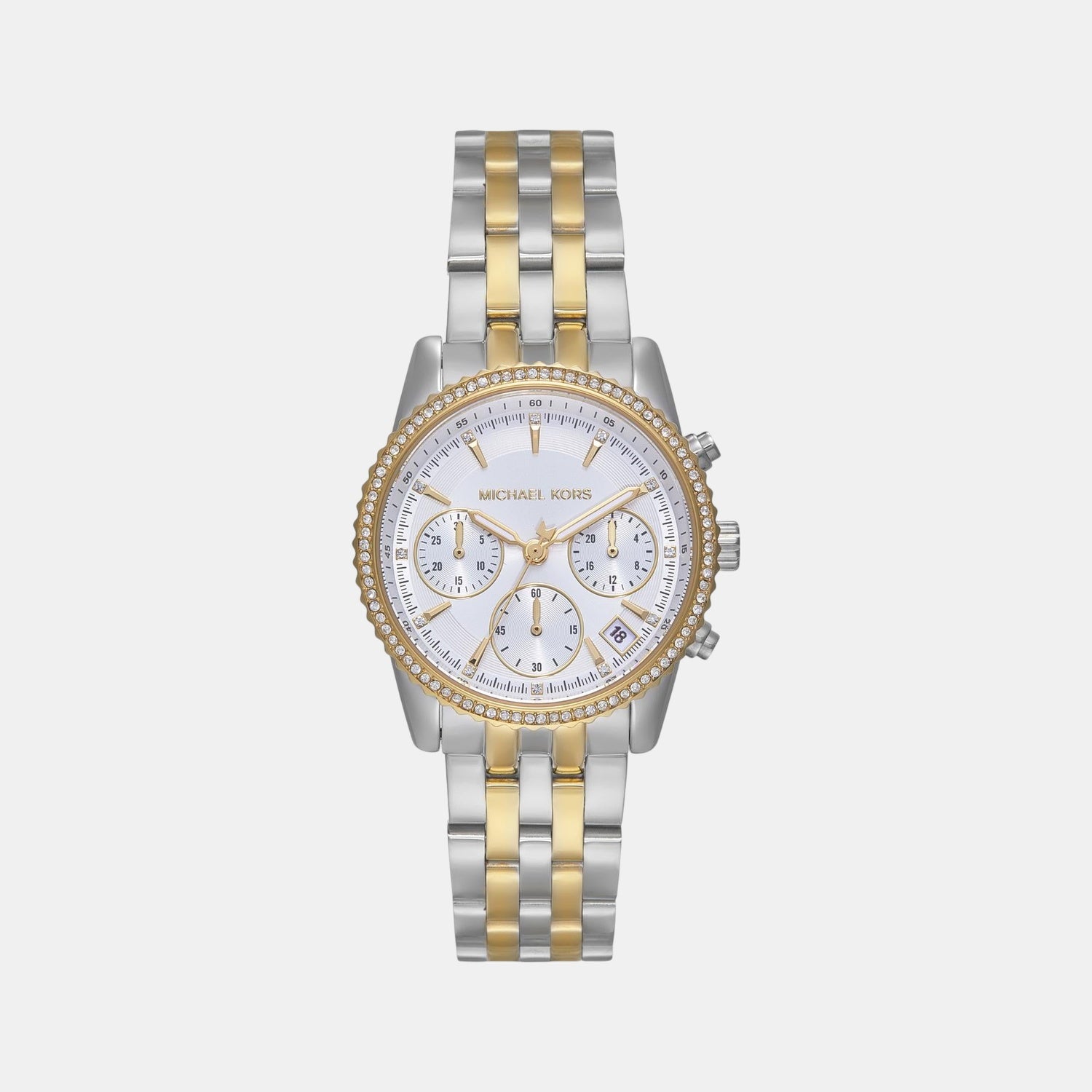 Bryant Women Quartz White Dial Chronograph Stainless Steel Watch MK7532