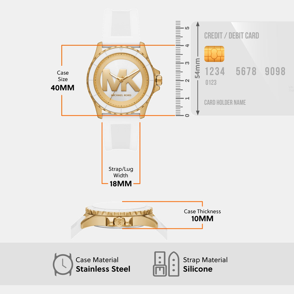 Everest Women Quartz White Dial Analog Silicone Watch MK7535