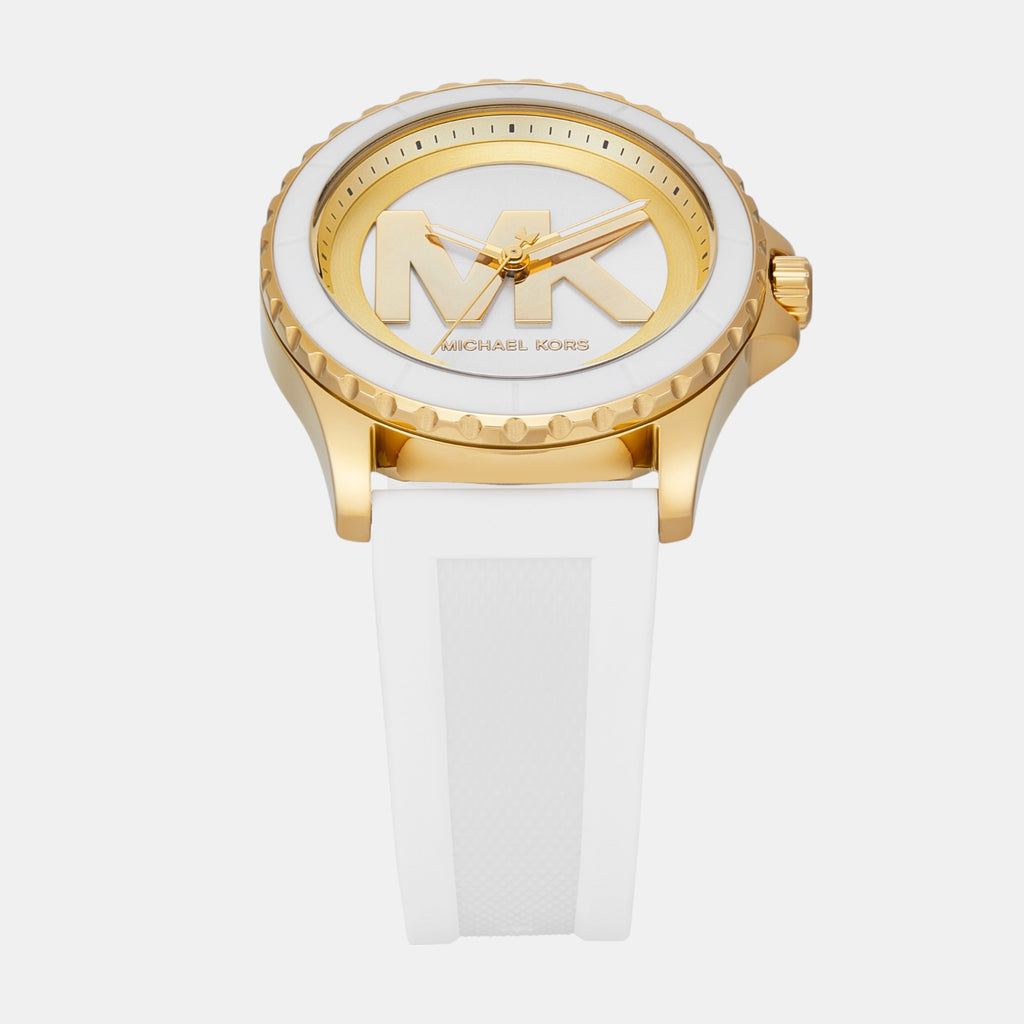 Everest Women Quartz White Dial Analog Silicone Watch MK7535