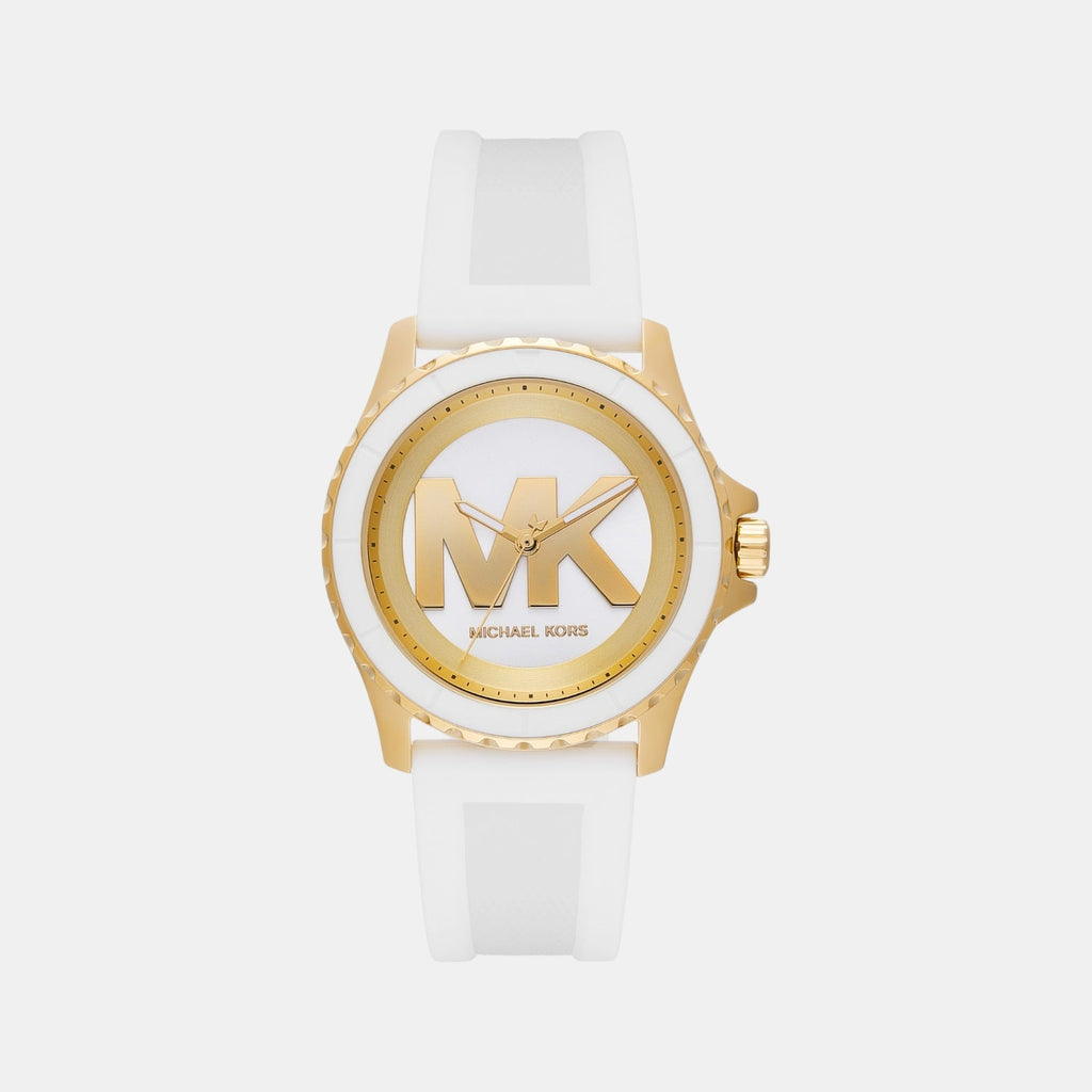 Everest Women Quartz White Dial Analog Silicone Watch MK7535