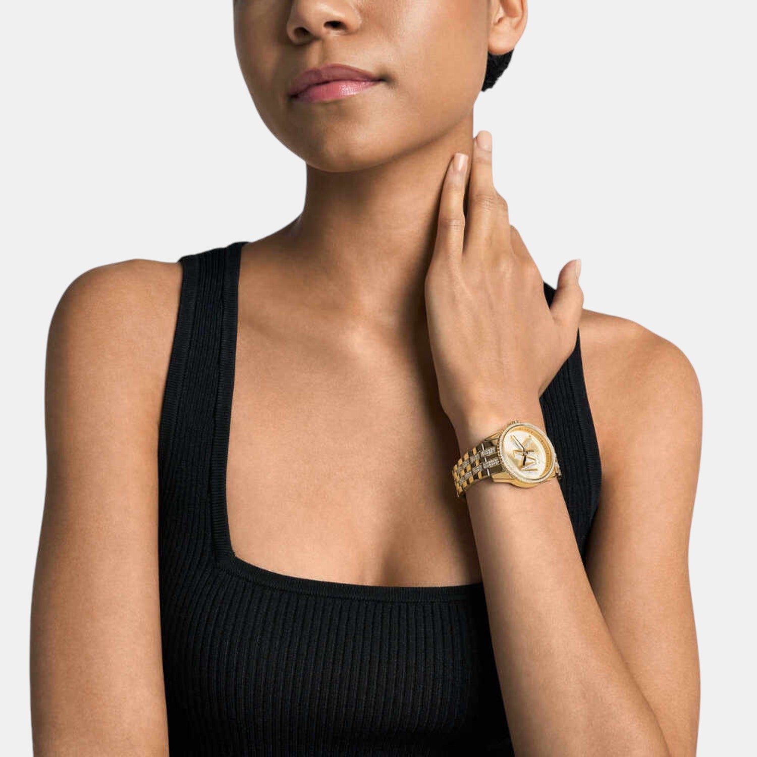 Bryant Women Quartz Gold Dial Analog Stainless Steel Watch MK7540