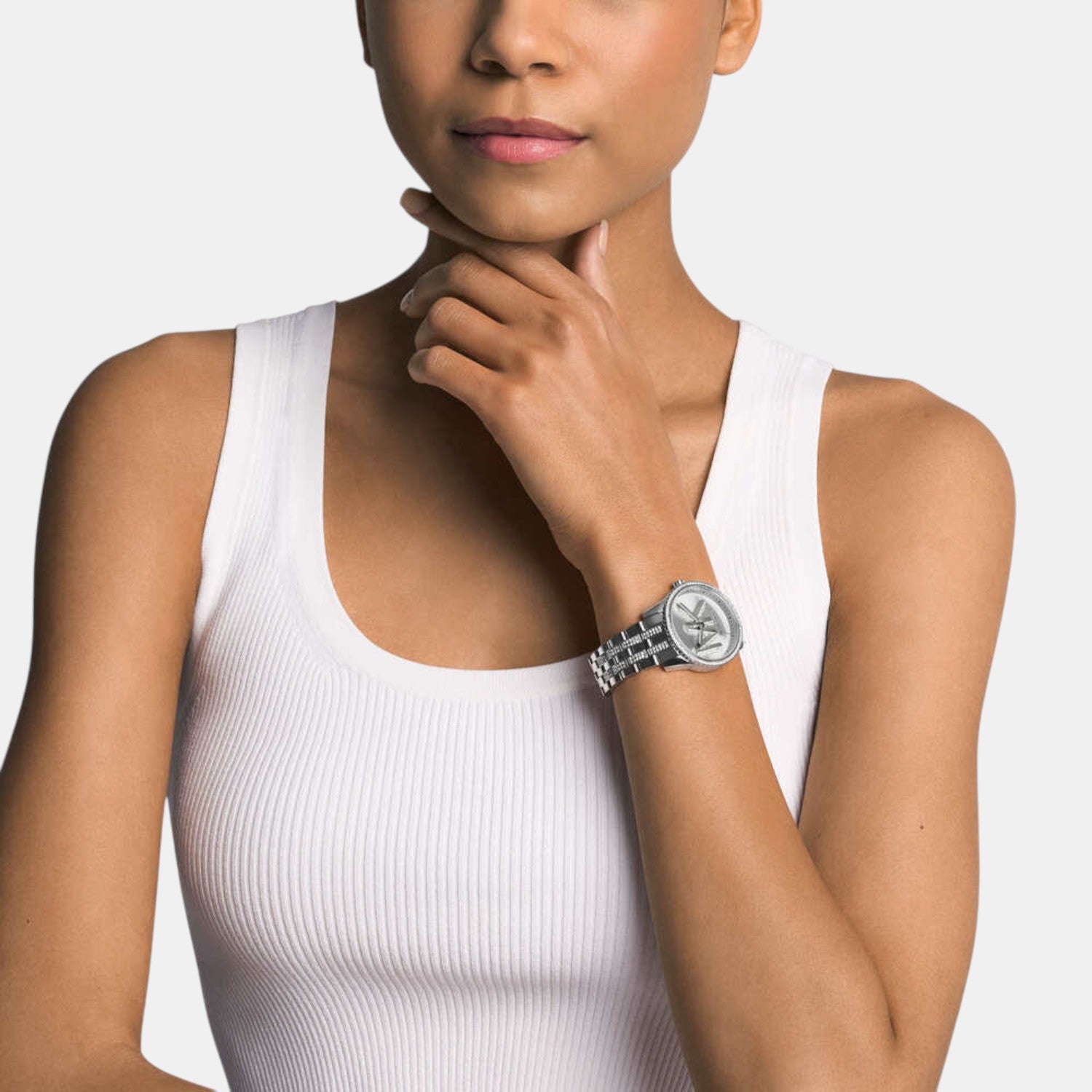 Bryant Women Quartz White Dial Analog Stainless Steel Watch MK7542