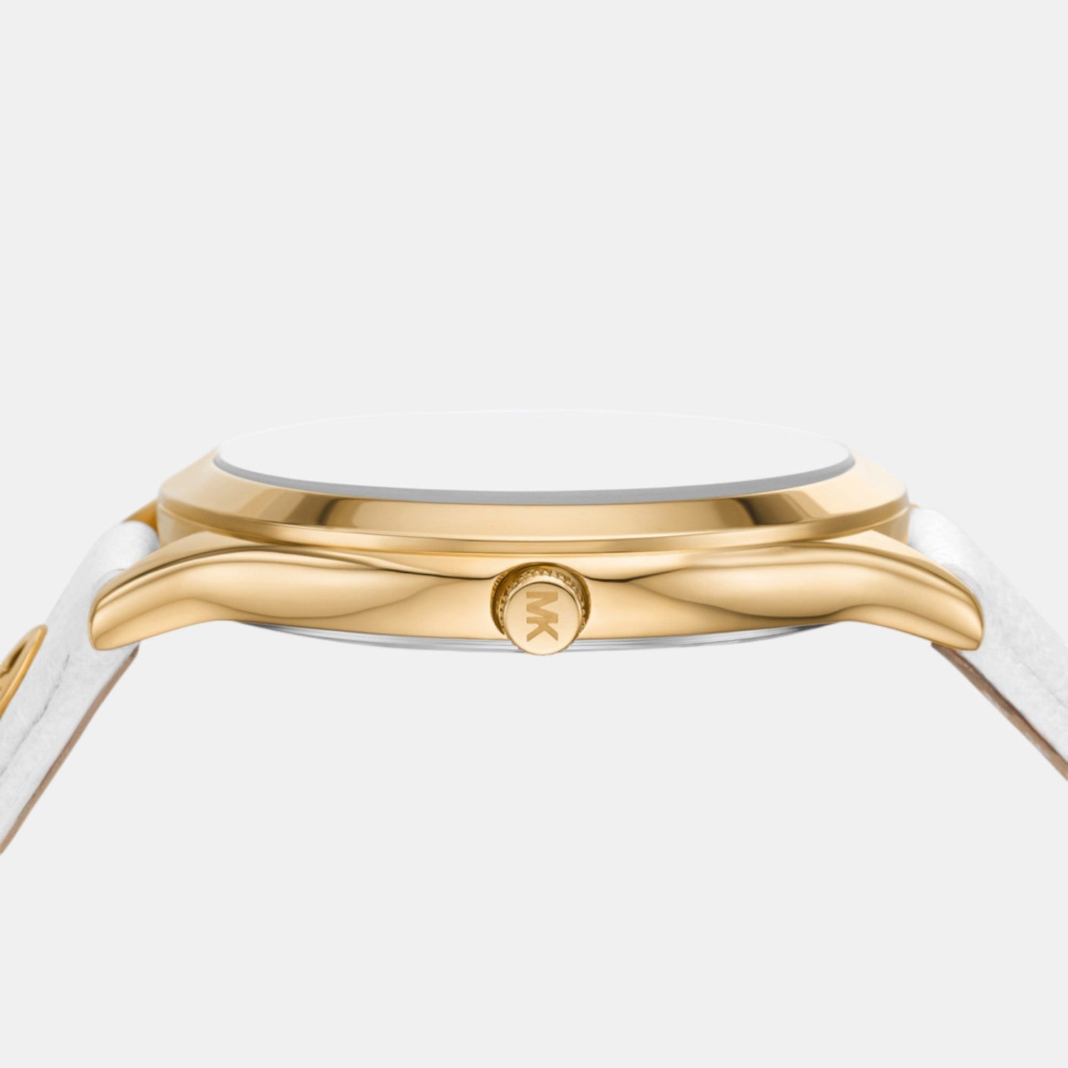 Slim Runway Women Quartz White Dial Analog Leather Watch MK7544