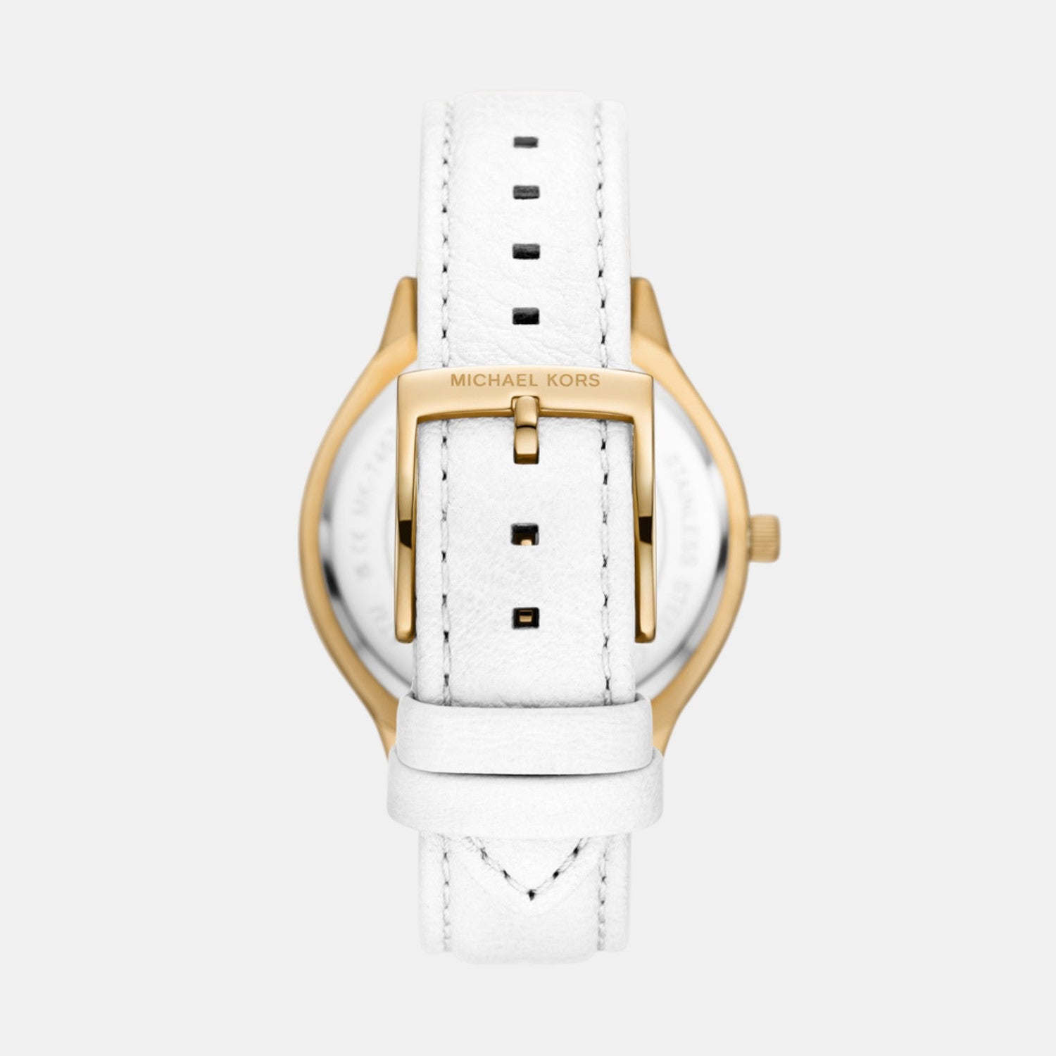 Slim Runway Women Quartz White Dial Analog Leather Watch MK7544