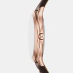 Slim Runway Women Quartz Brown Dial Analog Leather Watch MK7546