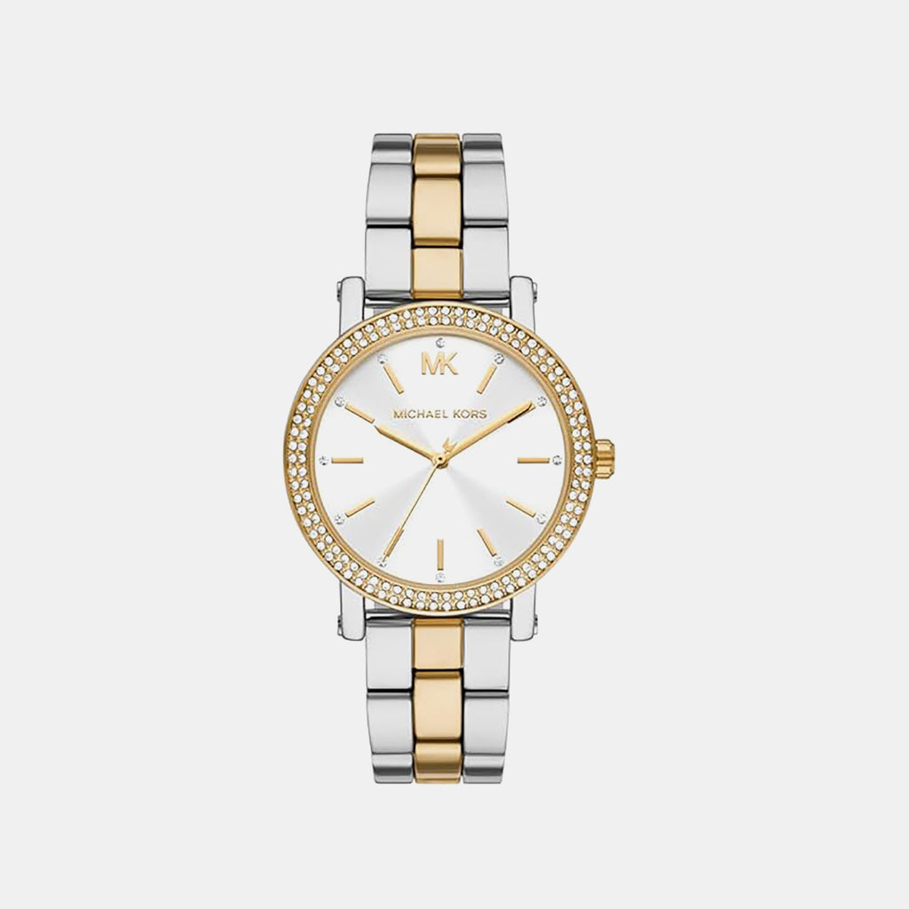 Corey Women Quartz White Dial Analog Stainless Steel Watch MK7550