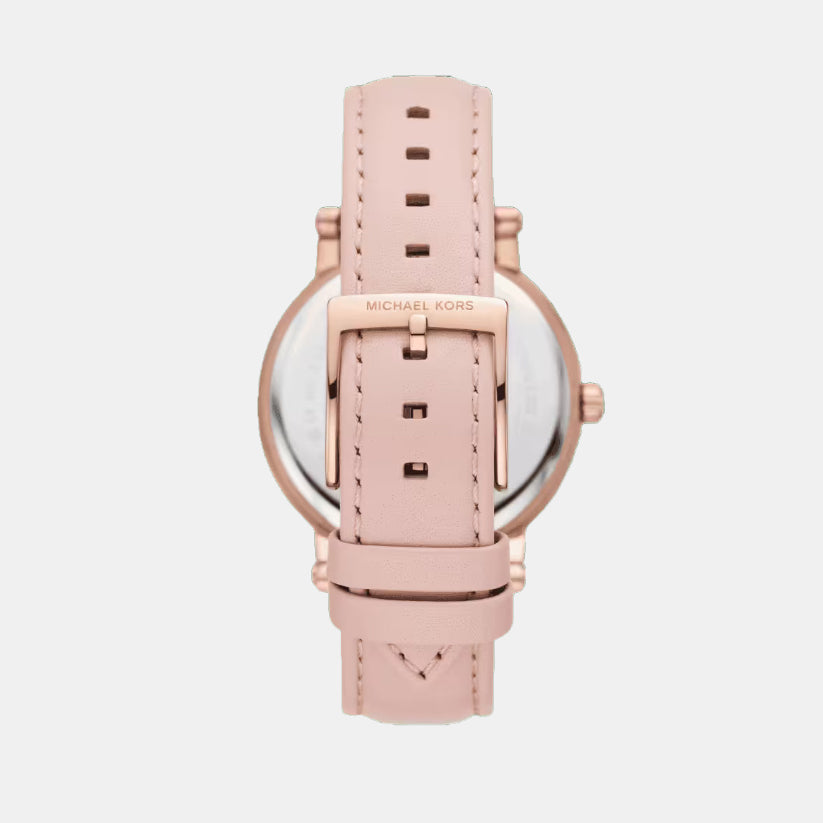 Corey Women Quartz Rose Gold Dial Analog Blush Leather Watch MK7552